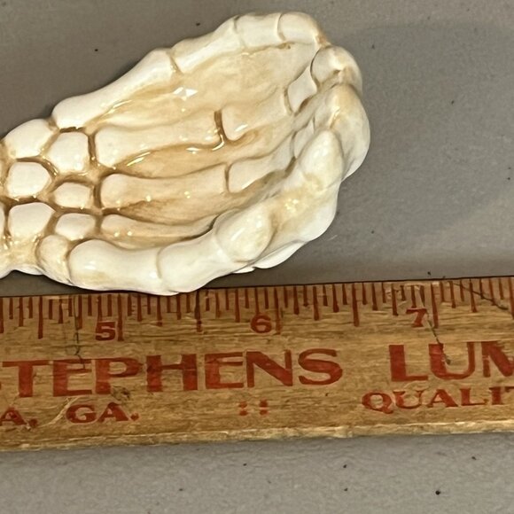 Skull Bowl with Skeleton Arm Spoon Decorative Halloween Dia de los Muertos Decor - Picture 13 of 16